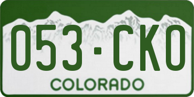 CO license plate 053CKO