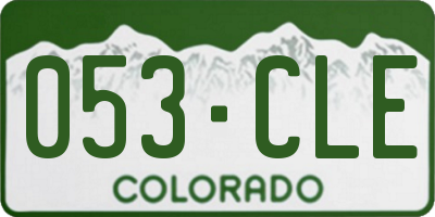 CO license plate 053CLE