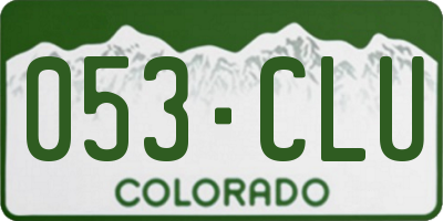 CO license plate 053CLU