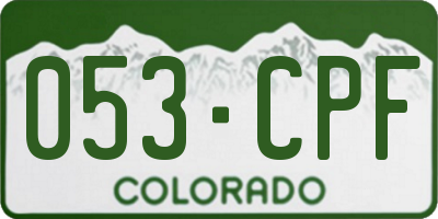 CO license plate 053CPF