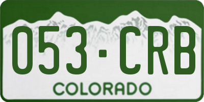 CO license plate 053CRB
