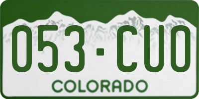 CO license plate 053CUO