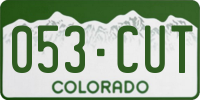 CO license plate 053CUT