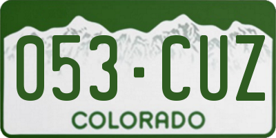CO license plate 053CUZ
