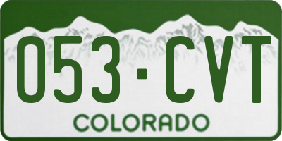 CO license plate 053CVT