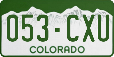 CO license plate 053CXU