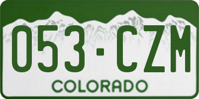CO license plate 053CZM