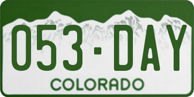 CO license plate 053DAY