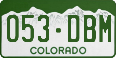 CO license plate 053DBM