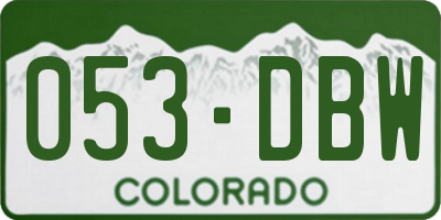 CO license plate 053DBW