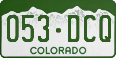 CO license plate 053DCQ