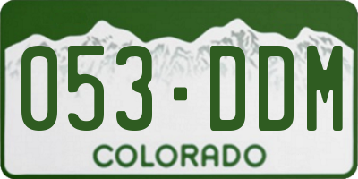 CO license plate 053DDM