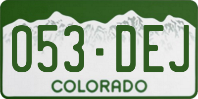 CO license plate 053DEJ