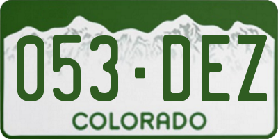 CO license plate 053DEZ