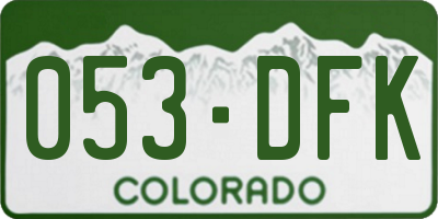 CO license plate 053DFK