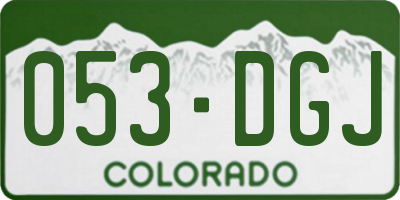 CO license plate 053DGJ