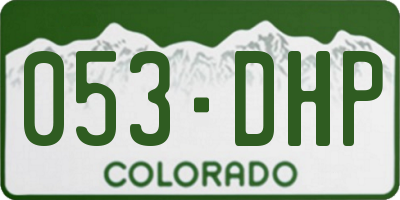 CO license plate 053DHP
