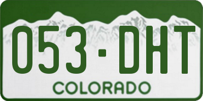 CO license plate 053DHT