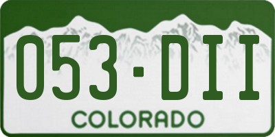CO license plate 053DII