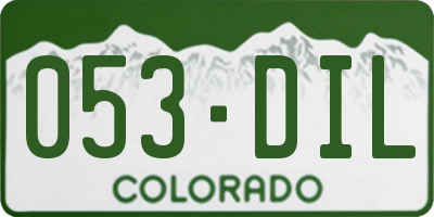 CO license plate 053DIL