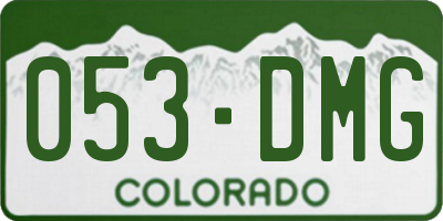 CO license plate 053DMG