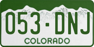 CO license plate 053DNJ