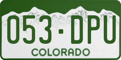 CO license plate 053DPU
