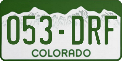 CO license plate 053DRF