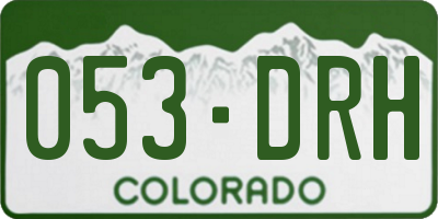 CO license plate 053DRH