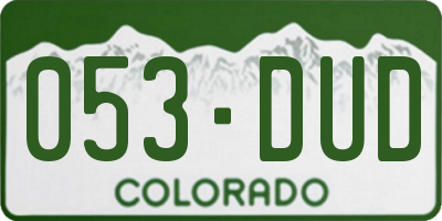 CO license plate 053DUD