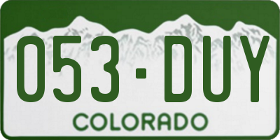 CO license plate 053DUY