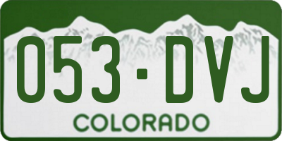CO license plate 053DVJ