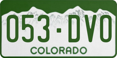 CO license plate 053DVO