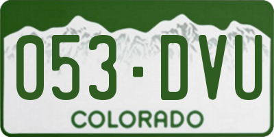 CO license plate 053DVU