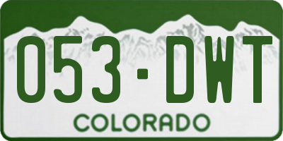 CO license plate 053DWT