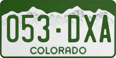 CO license plate 053DXA