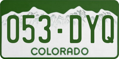 CO license plate 053DYQ
