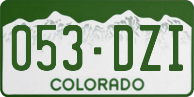 CO license plate 053DZI