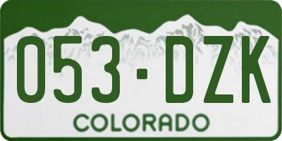 CO license plate 053DZK