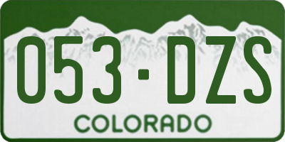 CO license plate 053DZS