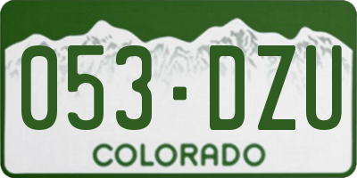 CO license plate 053DZU