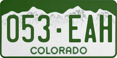 CO license plate 053EAH