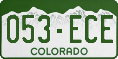 CO license plate 053ECE