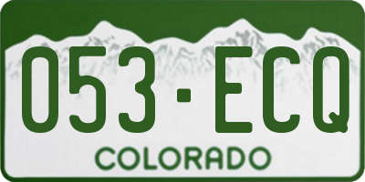 CO license plate 053ECQ