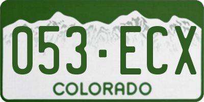 CO license plate 053ECX