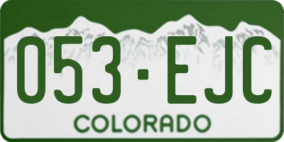 CO license plate 053EJC