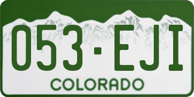 CO license plate 053EJI