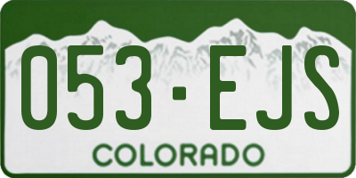 CO license plate 053EJS