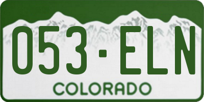 CO license plate 053ELN
