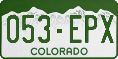 CO license plate 053EPX
